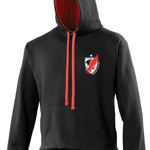 Hoodie, Black with red hood inner and cord