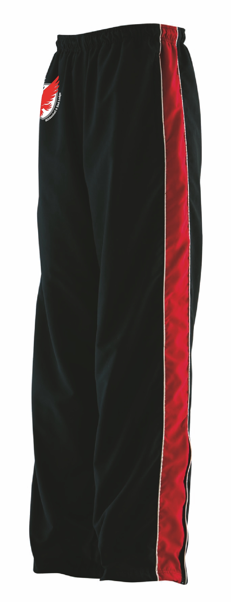 Track Pant, black with red piping